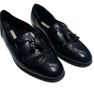 Vintage Florsheim Leather Black Dress Shoes with Tassel Design Size 11 Oxfords
